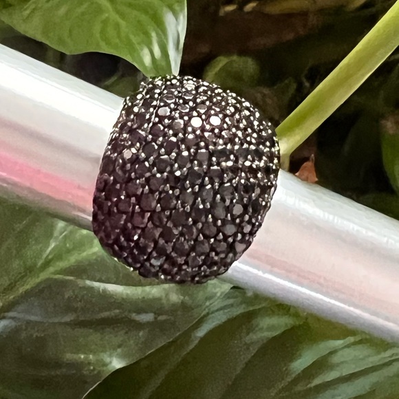 Black Spinel Ring in 925 Silver - Excellent Condition - Size 5 - Picture 8 of 9